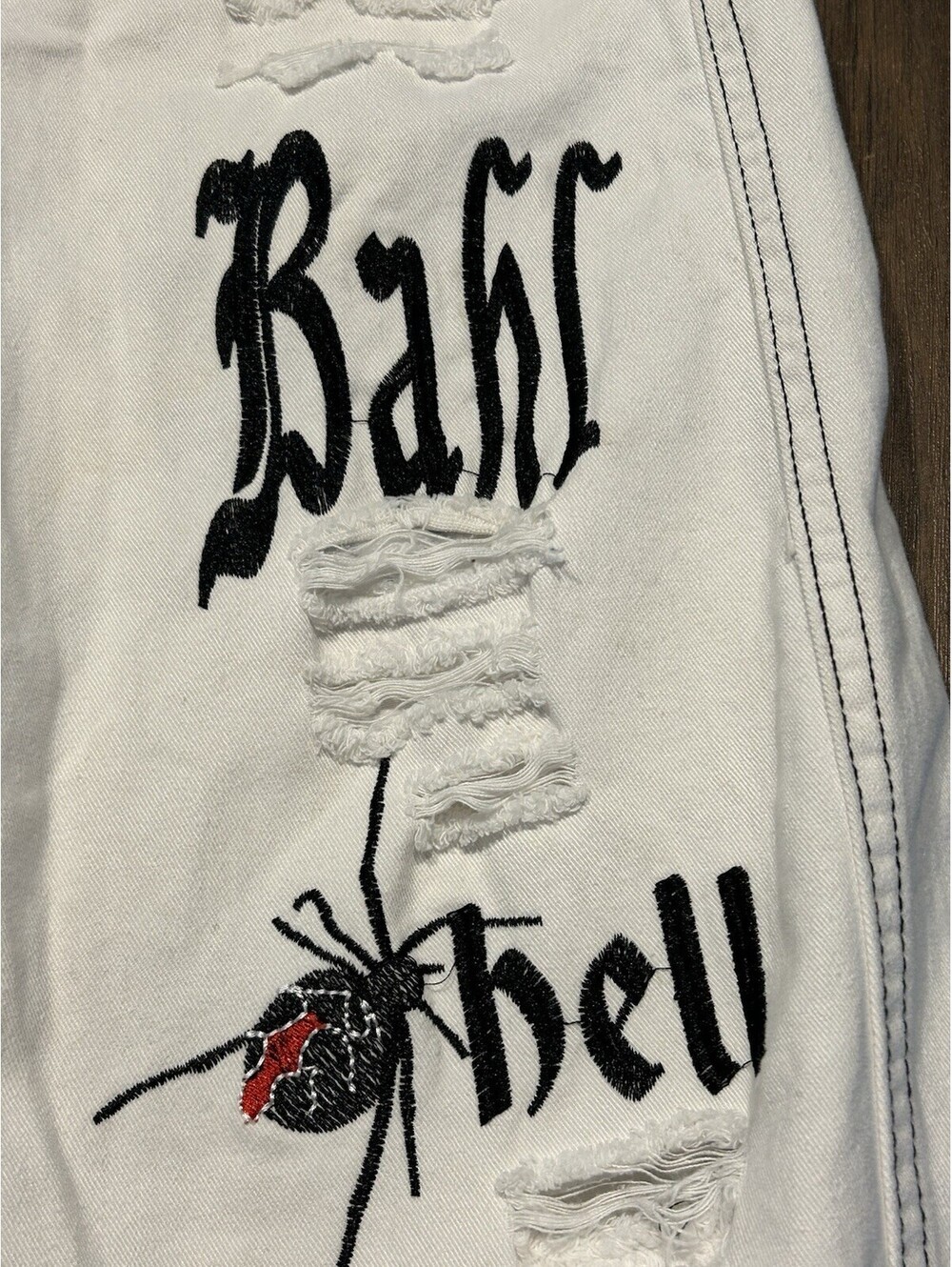 Rare Hiradmood Collection White Graphic Jogger Pants Gothic Streetwear - Picture 6 of 9